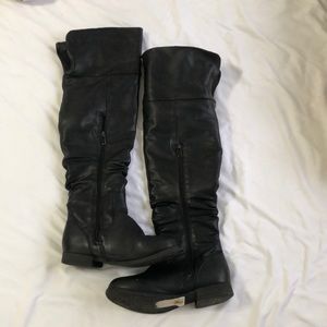 Black knee high boots